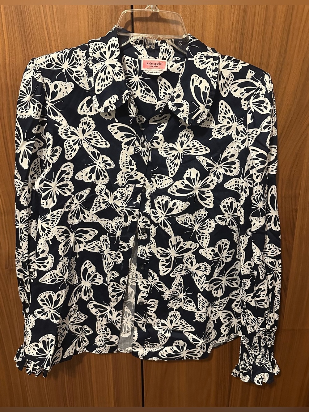 Kate Spade Butterfly Button-Up Blouse